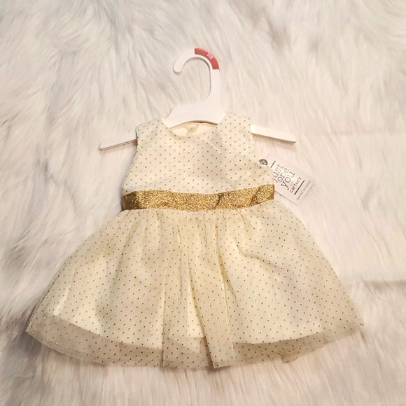 Carter's Other - Carter's just one you Gold/Cream Dress